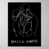 Moderne Eenvoudige lijn zwart-wit, boho chic Poster (Voorkant)