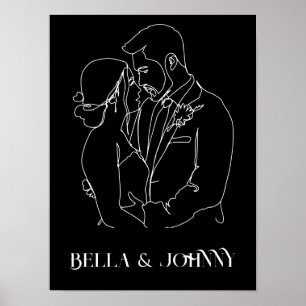 Moderne Eenvoudige lijn zwart-wit, boho chic Poster