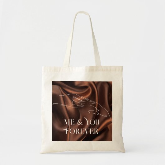 Moderne eenvoudige lijn zwart-wit, boho tote bag (Voorkant)
