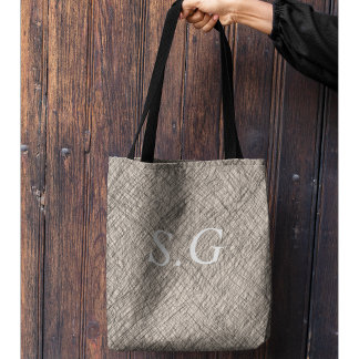 Moderne eenvoudige lijnen, monogrammen tote bag