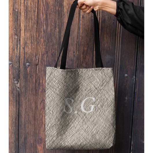 Moderne eenvoudige lijnen, monogrammen tote bag