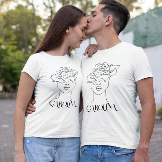 Moderne eenvoudige lijnkunst, Boho Chic T-shirt