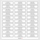 Moderne Eenvoudige Lijst Bruiloft Gast Namen Adres Sticker (Vel)