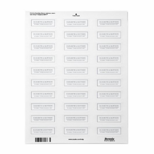 Moderne, eenvoudige Lijst-retouradres Etiket (Full Sheet)