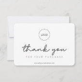 Moderne Eenvoudige Logo-coupon voor bedrijven Bedankkaart (Voorkant)