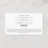 Moderne Eenvoudige Logo-coupon voor bedrijven Contactkaartje (Achterkant)