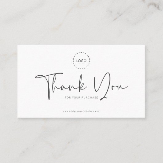 Moderne Eenvoudige Logo-coupon voor bedrijven Contactkaartje (Voorkant)