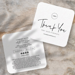 Moderne Eenvoudige Logo-coupon voor bedrijven Vierkante Visitekaartje