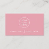 Moderne Eenvoudige Logo QR Code Blush Pink Visitekaartje (Voorkant)