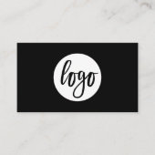 Moderne Eenvoudige Logo QR-code in wit en zwart Visitekaartje (Voorkant)