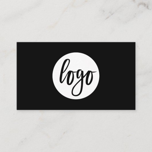 Moderne Eenvoudige Logo QR-code in wit en zwart Visitekaartje (Voorkant)