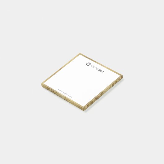Moderne, eenvoudige logo van een goudgrensondernem post-it® notes (Schuin)