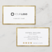 Moderne, eenvoudige logo van een goudgrensondernem visitekaartje (Voorkant / Achterkant)