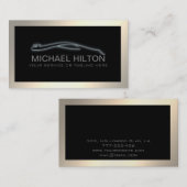 Moderne, eenvoudige luxe, krachtige auto met goude visitekaartje (Voorkant / Achterkant)