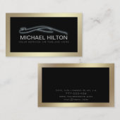 Moderne, eenvoudige luxe, krachtige auto met goude visitekaartje (Voorkant / Achterkant)