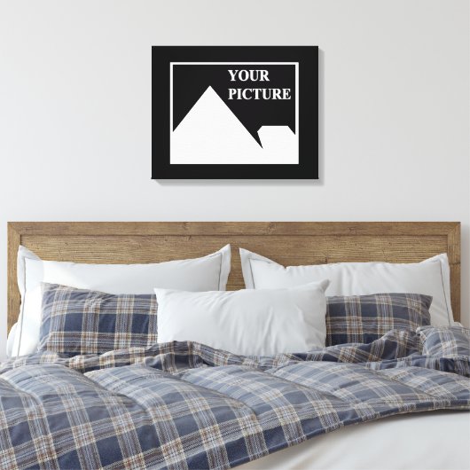 Moderne Eenvoudige Maak Je Eigen Trouwfoto Canvas Afdruk (Insitu (Slaapkamer))