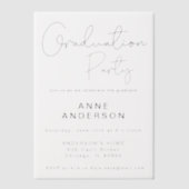 Moderne Eenvoudige Maatwerk Afstuderen Party Overl Vellum Uitnodigingen (Voorkant)