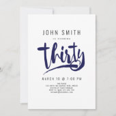 Moderne, eenvoudige, mannelijke 30-jarige verjaard kaart (Voorkant)