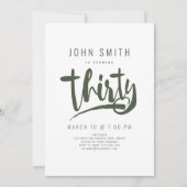 Moderne, eenvoudige, mannelijke 30e verjaardag kaart (Voorkant)
