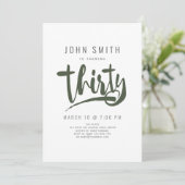 Moderne, eenvoudige, mannelijke 30e verjaardag kaart (Staand voorkant)
