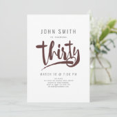 Moderne, eenvoudige, mannelijke 30e verjaardag kaart (Staand voorkant)