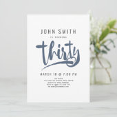 Moderne, eenvoudige, mannelijke 30e verjaardag kaart (Staand voorkant)