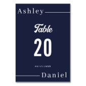 Moderne Eenvoudige Marine Blauw Wit Formele Chic W Kaart (Achterkant)