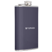Moderne Eenvoudige Marine Blauwe Flask, 8oz. Heupfles (Rechts)