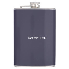 Moderne Eenvoudige Marine Blauwe Flask, 8oz. Heupfles