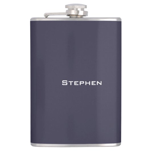 Moderne Eenvoudige Marine Blauwe Flask, 8oz. Heupfles (Voorkant)