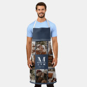 Moderne Eenvoudige Marine Blauwe Fotocollage | Mon Schort (Gedragen)