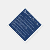 Moderne Eenvoudige Marine Blauwe Leuke Feiten Trou Servet (Hoek)