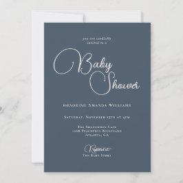 Moderne, eenvoudige marineblauw Baby shower Kaart