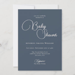 Moderne, eenvoudige marineblauw Baby shower Kaart