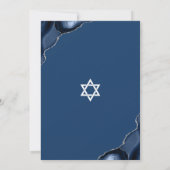 Moderne Eenvoudige Marineblauwe Agate Script Bar M Kaart (Achterkant)