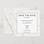 Moderne, eenvoudige marmer White Wedding Save the  Date (Voorkant / Achterkant)
