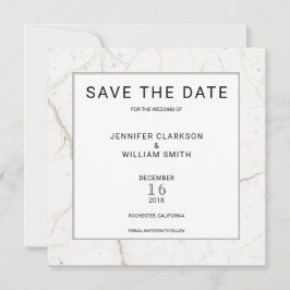 Moderne, eenvoudige marmer White Wedding Save the Date