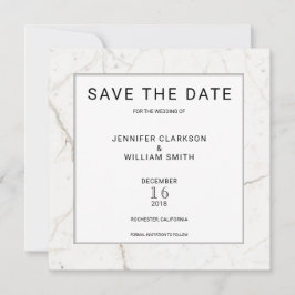 Moderne, eenvoudige marmer White Wedding Save the  Save The Date