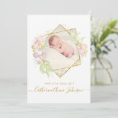 Moderne eenvoudige mededeling over babymeisjes in  kaart (Staand voorkant)