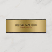 Moderne, eenvoudige metalen goud en zwart mini visitekaartje (Voorkant)