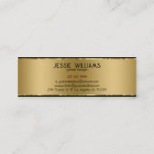 Moderne, eenvoudige metalen goud en zwart mini visitekaartje (Achterkant)