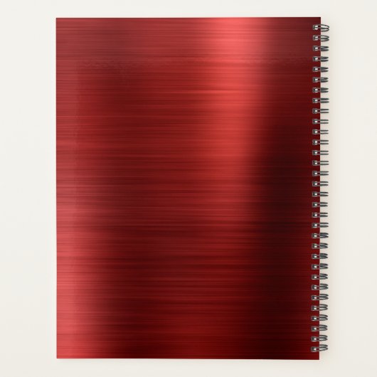 Moderne eenvoudige metalen monogram geborsteld planner (Achterkant)