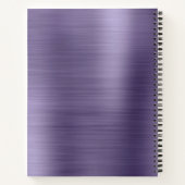 Moderne eenvoudige metalen Paars, Midnight Notitieboek (Achterkant)