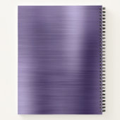 Moderne eenvoudige metalen Paarse monogram geborst Notitieboek (Achterkant)