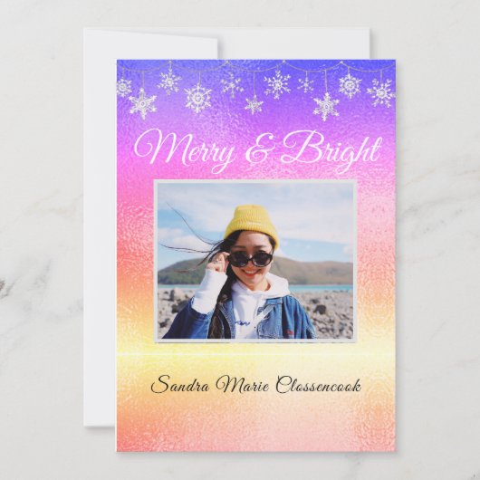 Moderne, eenvoudige, metalen regenboogkerst aankondiging (Voorkant)