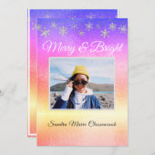 Moderne, eenvoudige, metalen regenboogkerst aankondiging (Voorkant / Achterkant)