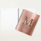 Moderne eenvoudige metalen Roos goudmonogram Planner (Display)