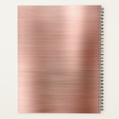 Moderne eenvoudige metalen Roos goudmonogram Planner (Achterkant)