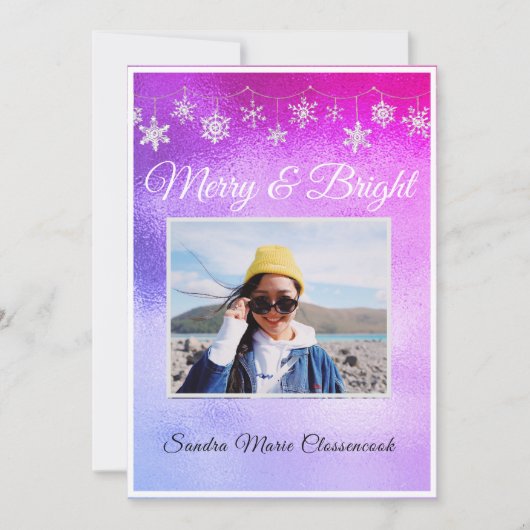 Moderne, eenvoudige metalen roze en Paars (Voorkant)