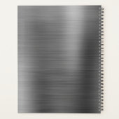 Moderne eenvoudige metalen zilver grijs monogram g planner (Achterkant)